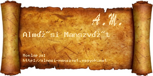 Almási Manszvét névjegykártya